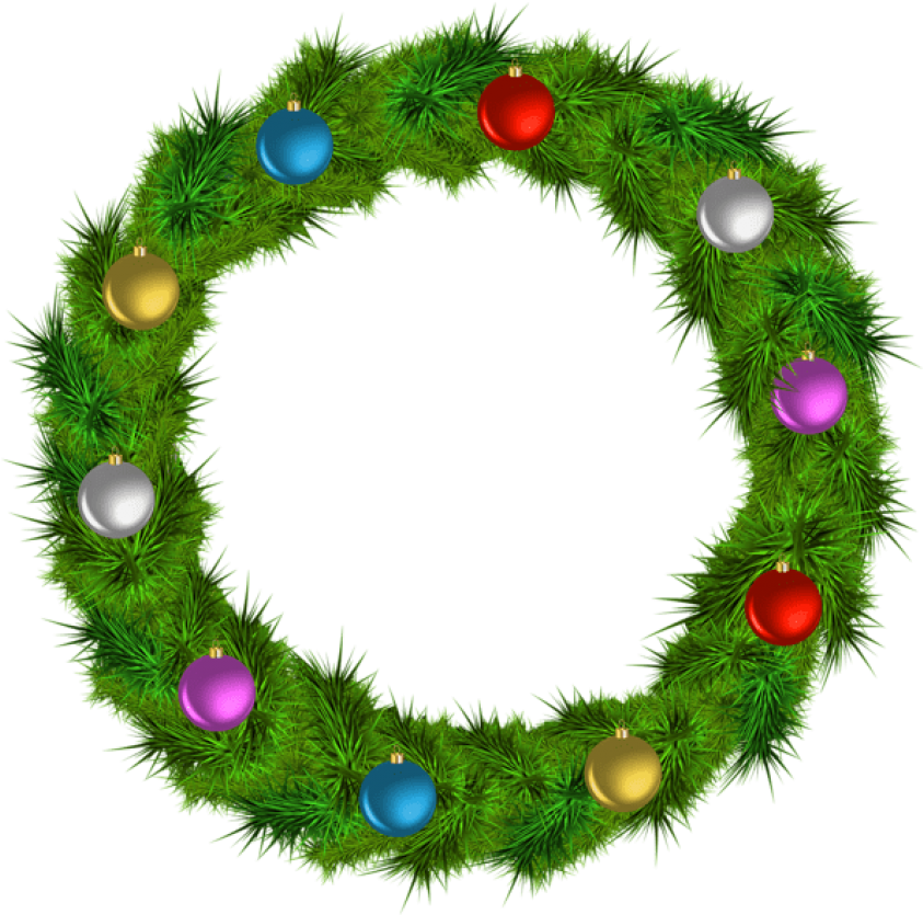 Free Png Christmas Wreath Png Images Transparent - Wreath Clipart (850x841), Png Download