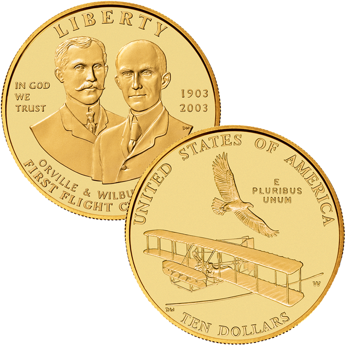 2003-w $10 First Flight Commemorative Uncirculated - Sacagawea Dollar Clipart (700x700), Png Download