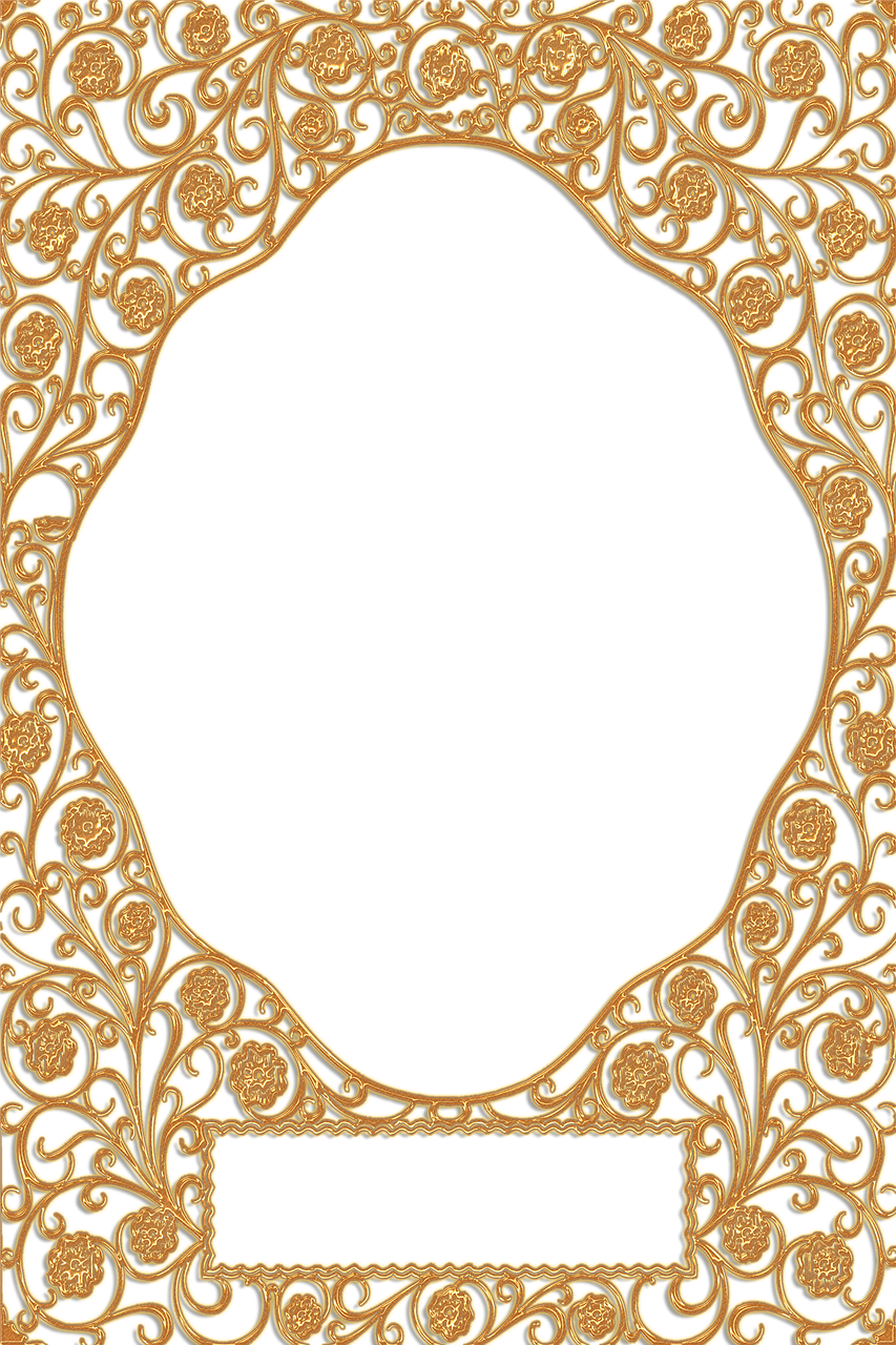 Golden Vintage Frames Png Clipart (853x1280), Png Download
