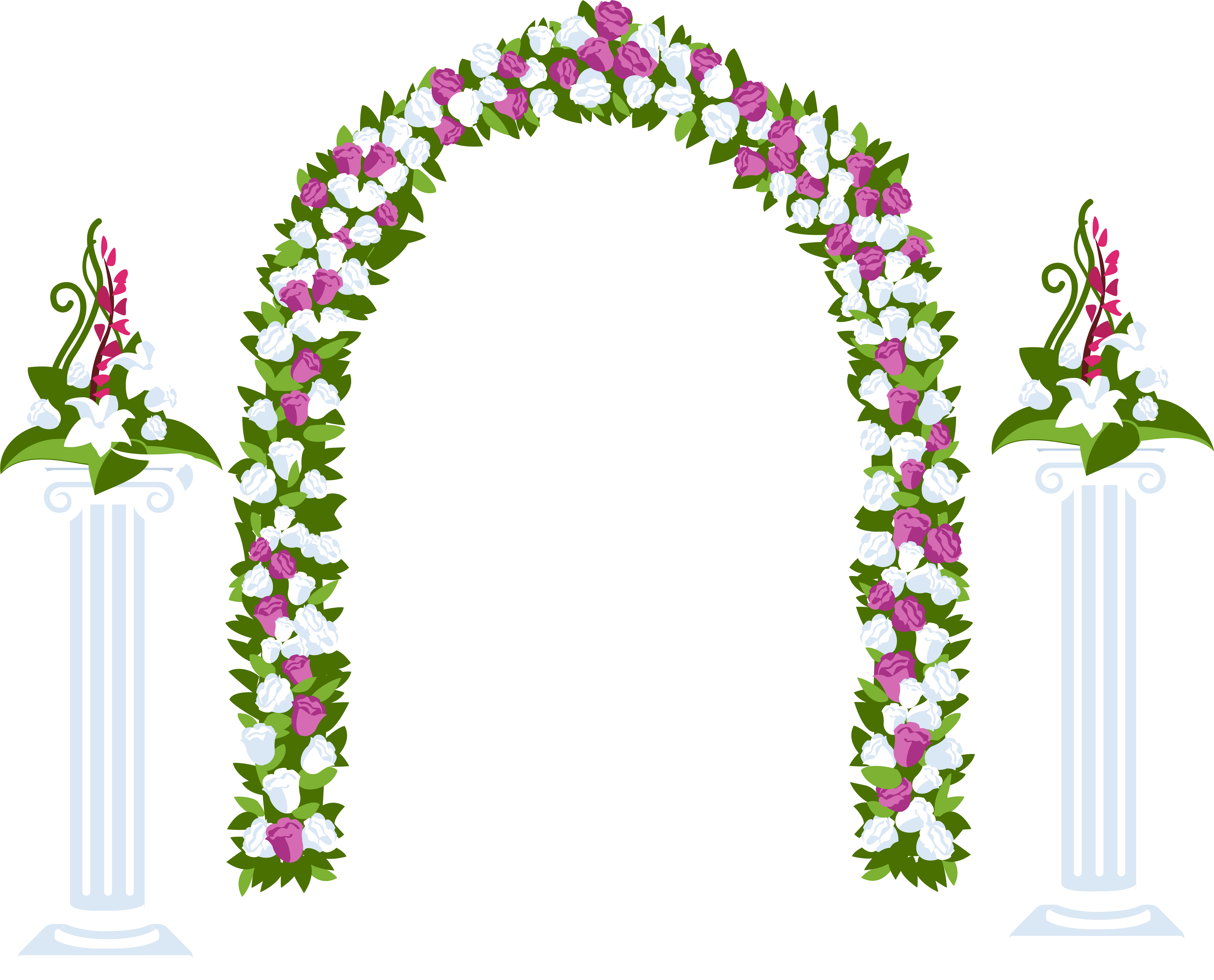 022 Floral Arch And Columns Flower Designs Decoration - Wedding Arch Clipart Transparent - Png Download (6193x4997), Png Download