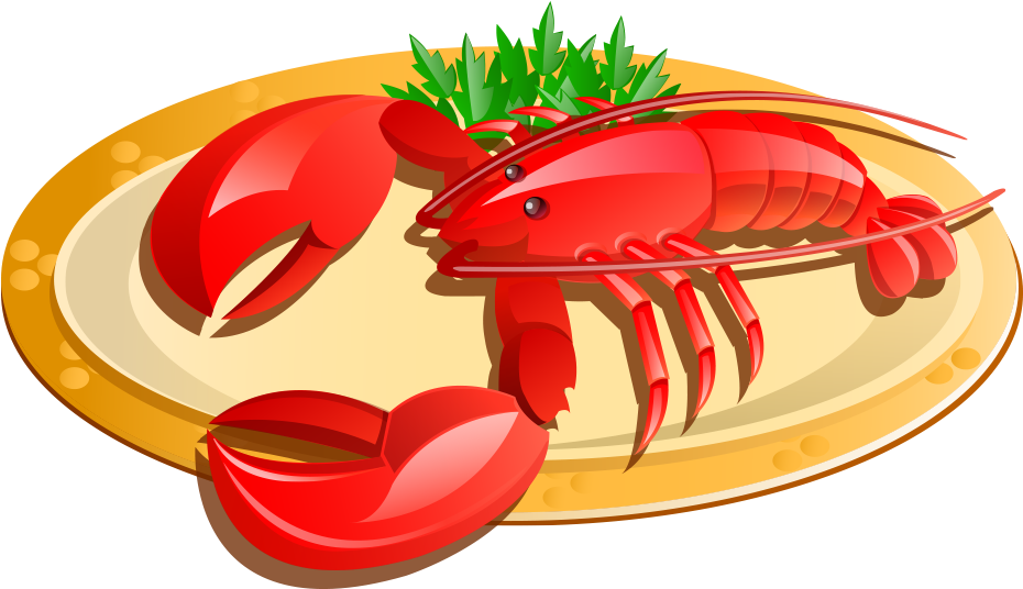 Vector Free Stock Food Free On Dumielauxepices Net - Clipart Lobster On A Plate - Png Download (1000x799), Png Download