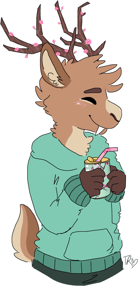 Arizona Green Tea Png - Cartoon Chinese Water Deer Clipart (959x1280), Png Download