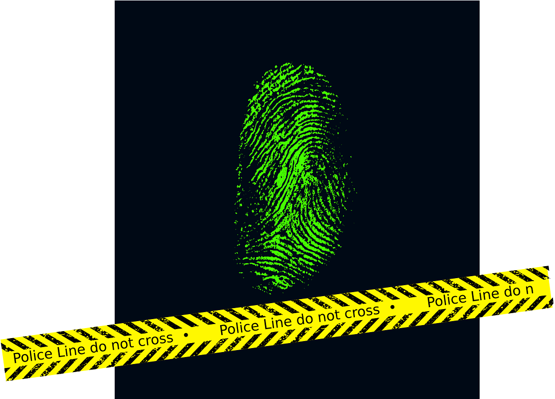 Glowing Fingerprint And Crime Scene Yellow Tape - Portray The Different Professions Of Criminologist Clipart (1280x798), Png Download