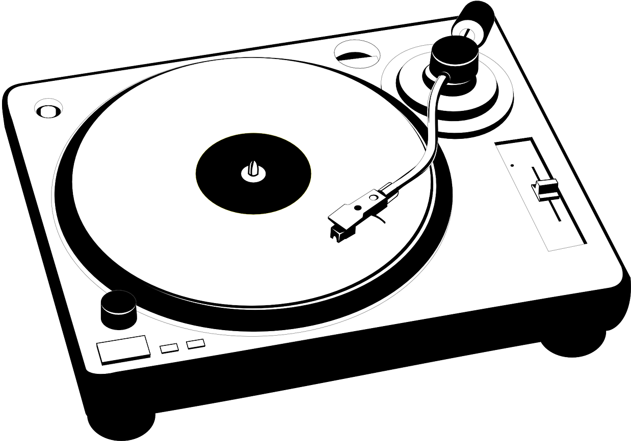 Imagenes Retro Png - Turntables Black And White Clipart (960x649), Png Download