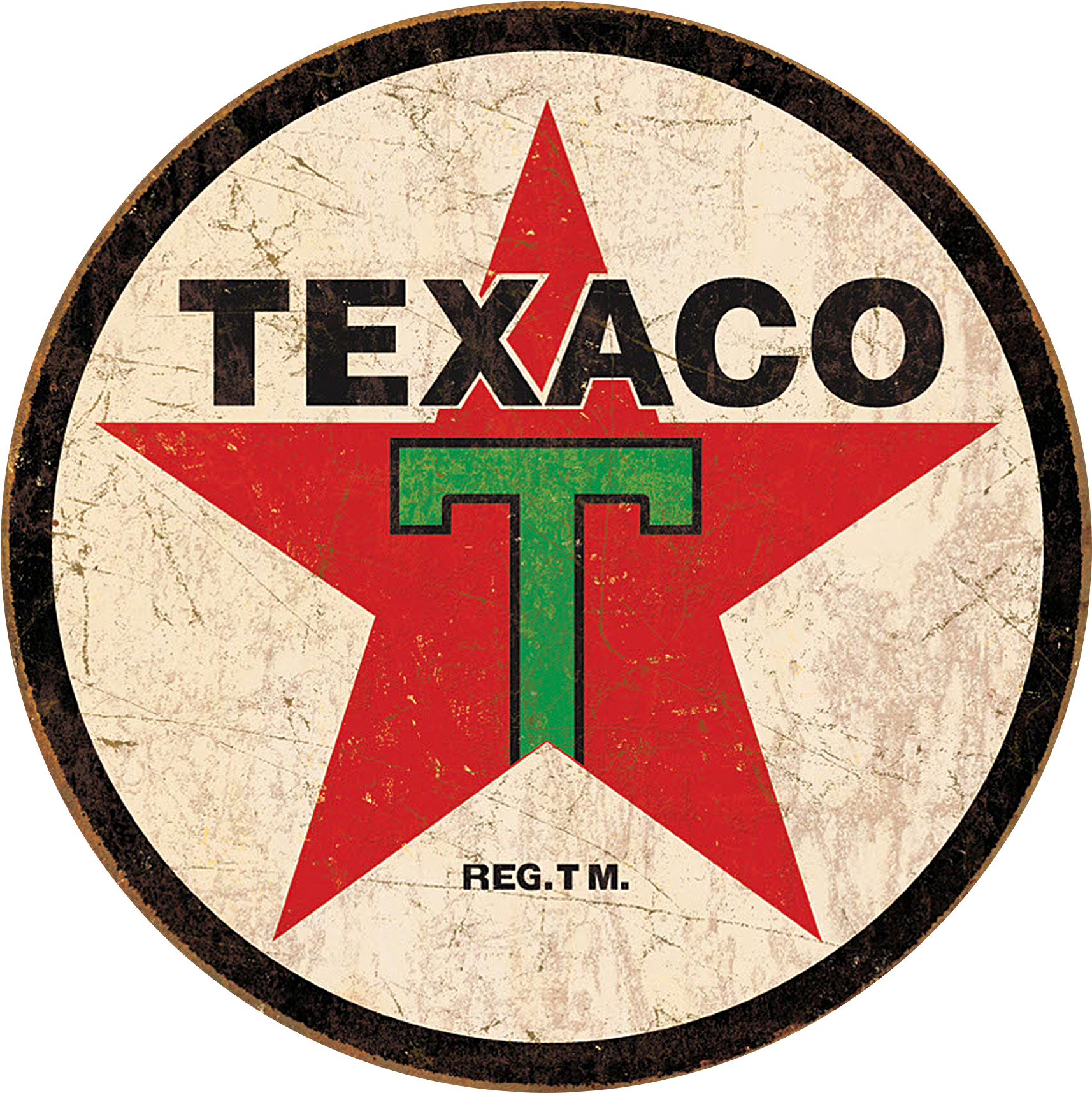 Vintage Texaco Gasoline Sign - Texaco Sign Clipart (1800x2400), Png Download