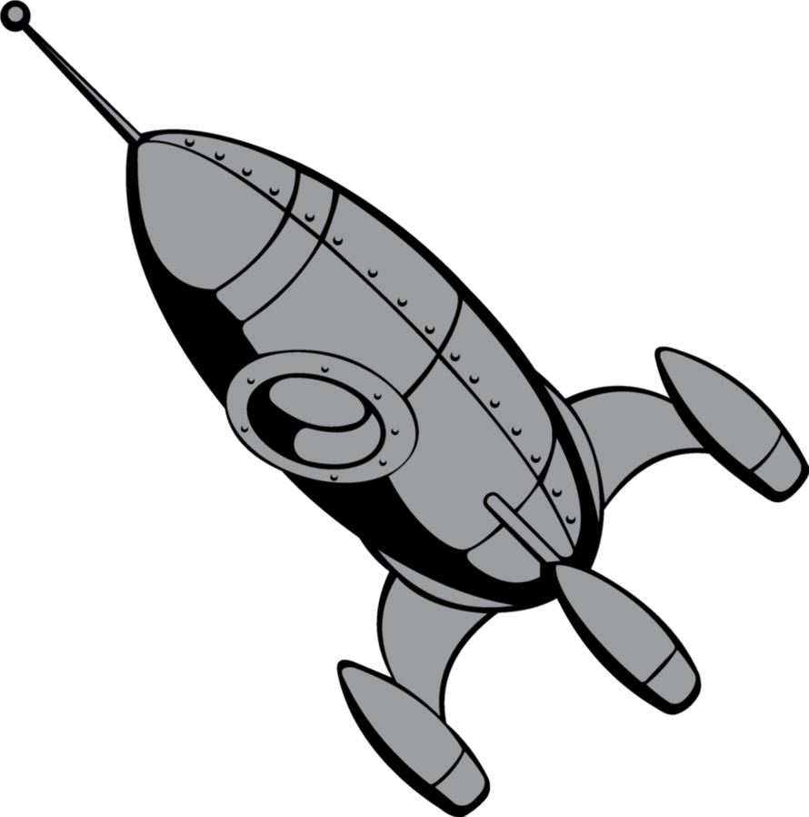 Retro Rocket Png - Vintage Rocket Vector Png Clipart (890x898), Png Download