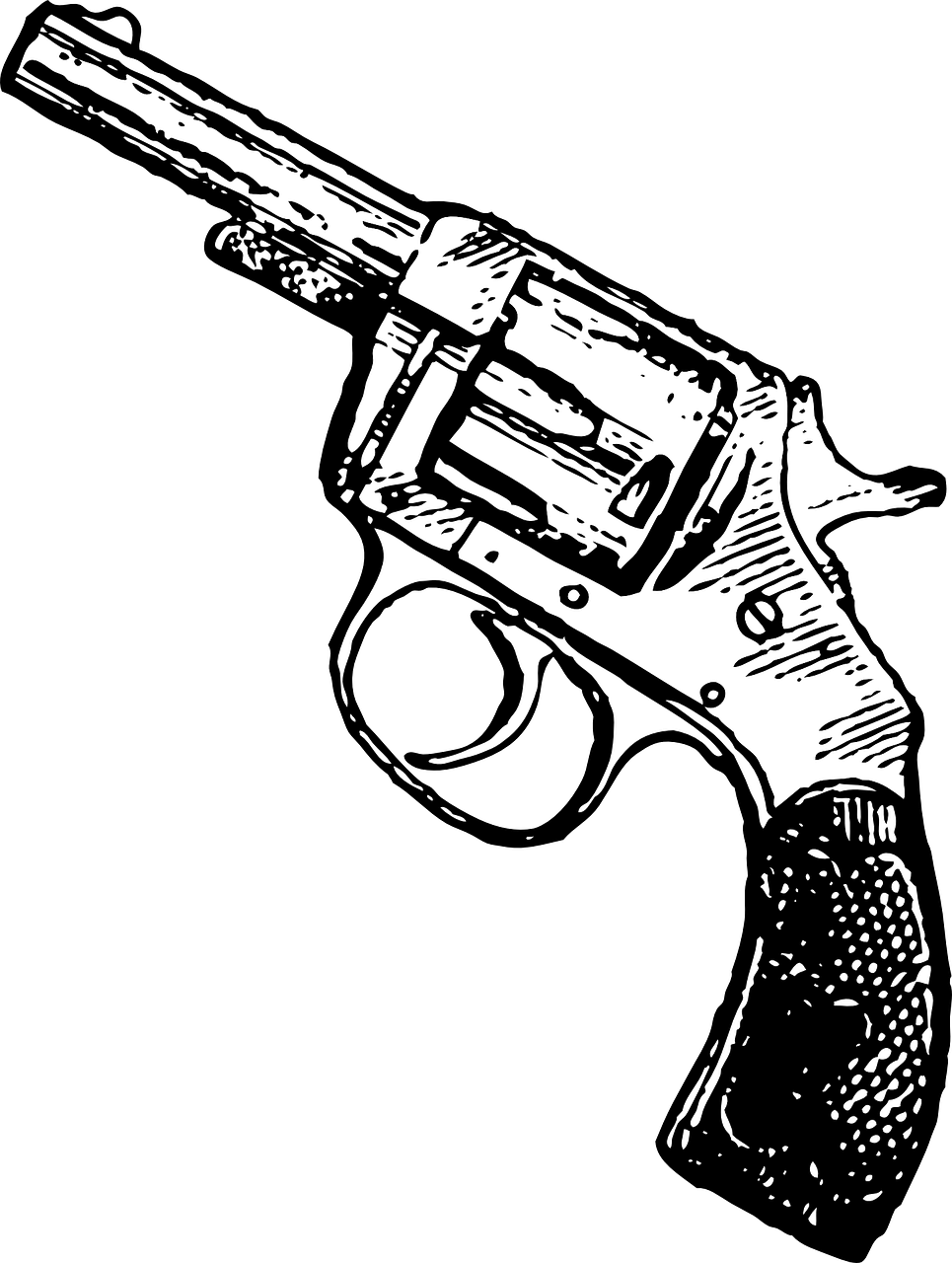 Drawn Gun Transparent - Revolver Clipart Png (965x1280), Png Download