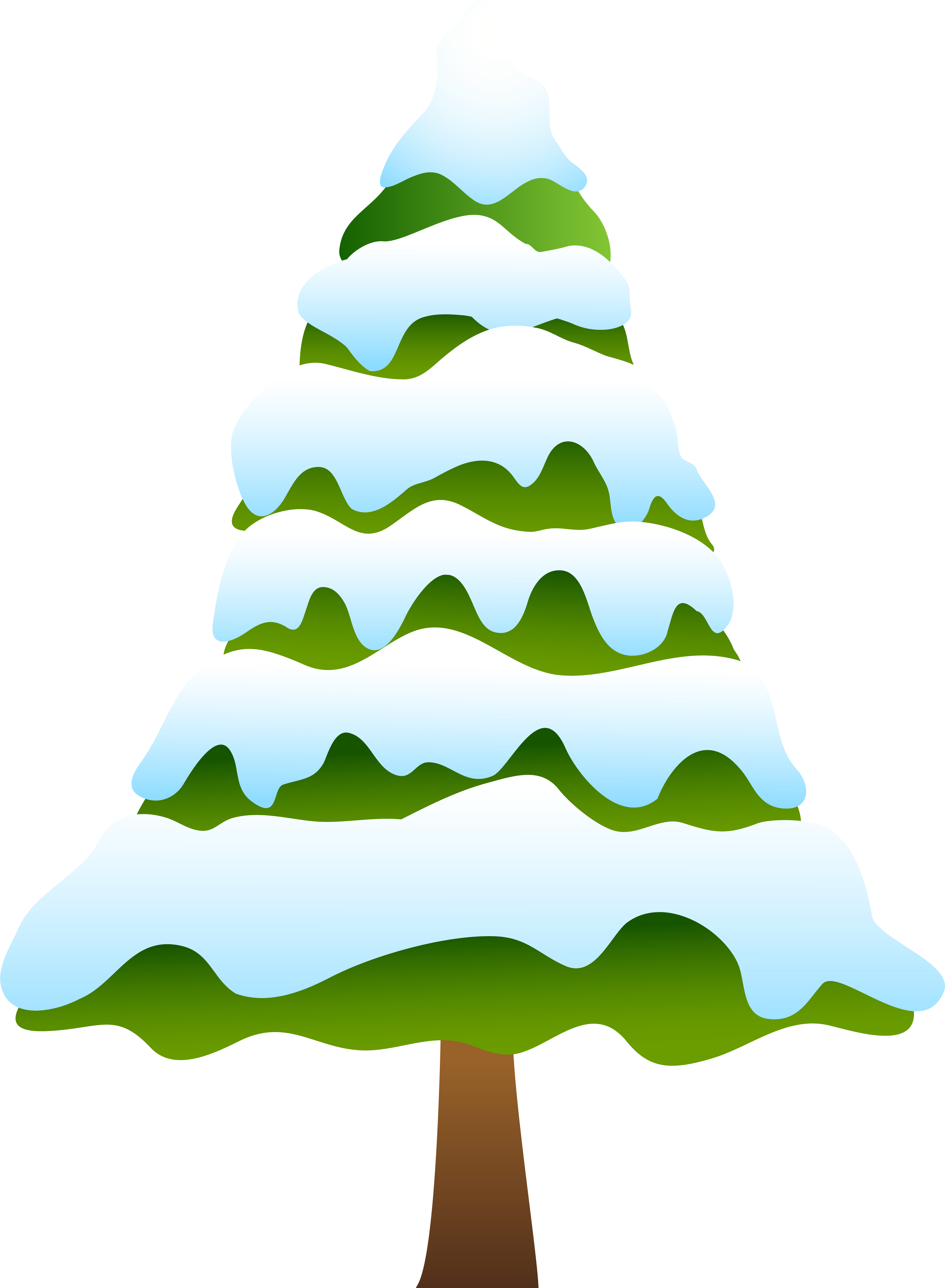 Snowy Pine Tree Clipart - Png Download (5937x8000), Png Download