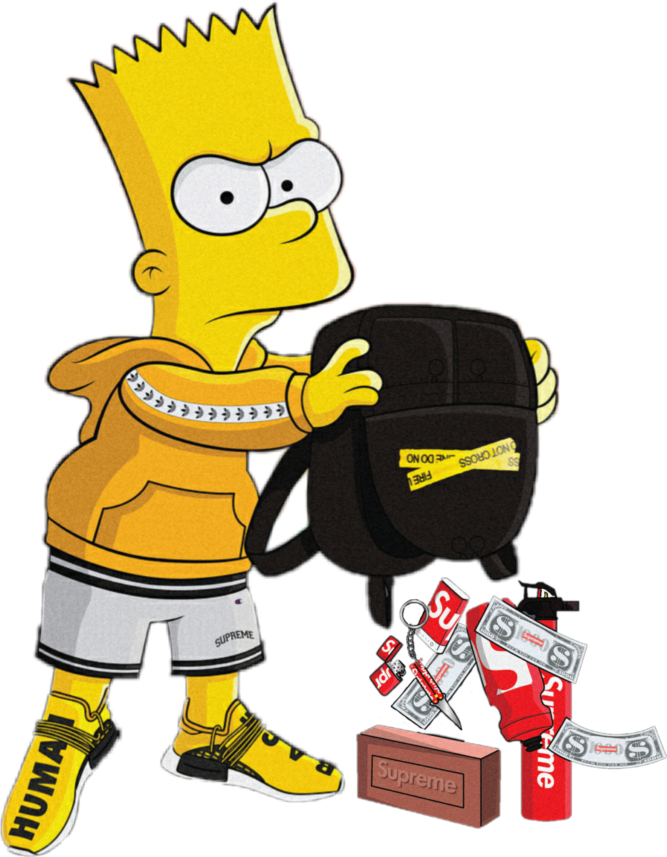 Bart Simpson Supreme Gucci Simpsons Brick Bartsupreme - Bart Simpson Png Clipart (2896x2896), Png Download