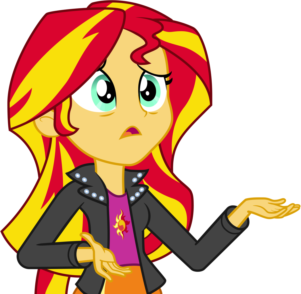 Mkogwheel, Equestria Girls, Rainbow - Equestria Girls Sunset Shimmer Worried Clipart (1047x1024), Png Download