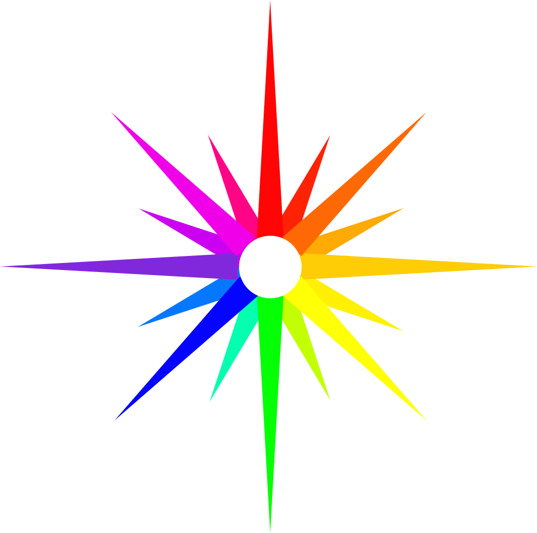 Geography Clipart Transparent Background - Rainbow Compass Rose - Png Download (1065x1058), Png Download