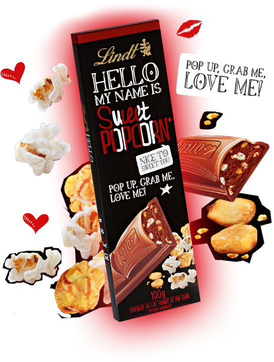 Hello My Name Is Sweet Popcorn - Chocolate Clipart (546x766), Png Download