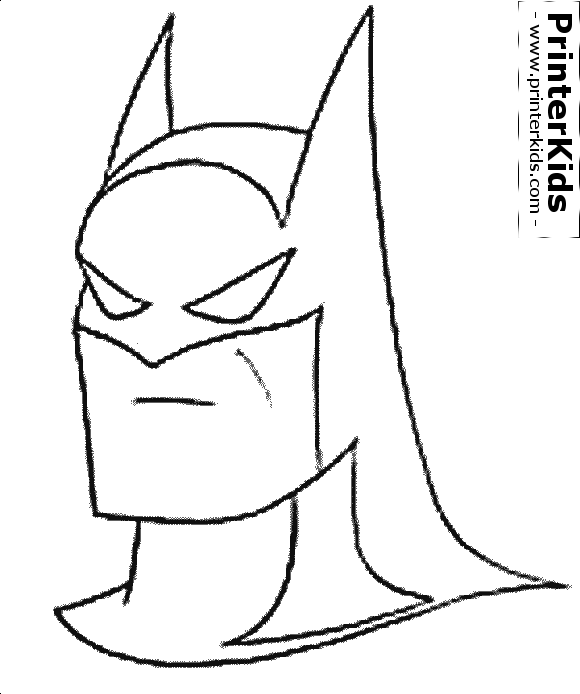 The Batman - Batman Face Coloring Pages Clipart (580x694), Png Download