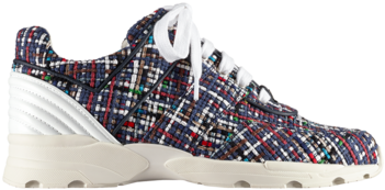 Chanel Blue/white/red Tweed/calfskin Sneakers - Chanel Tweed Shoes 2016 Clipart (564x720), Png Download