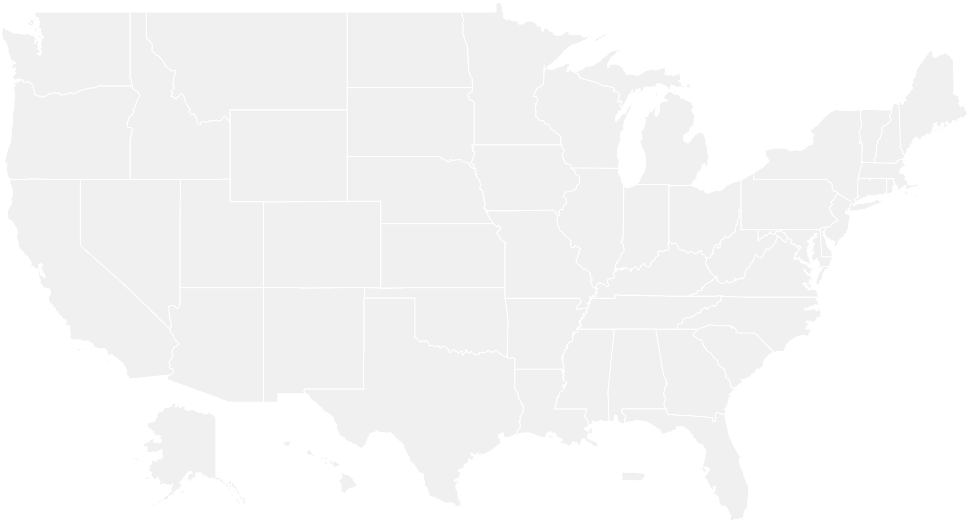 United States Map Us Map With Cities Us Map Black - United States Map White Png Clipart (2000x1200), Png Download