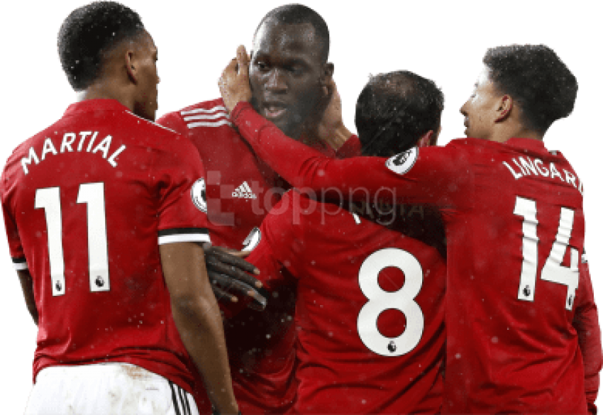 Free Png Download Romelu Lukaku, Anthony Martial, Juan - Manchester United Team Png Clipart (850x585), Png Download