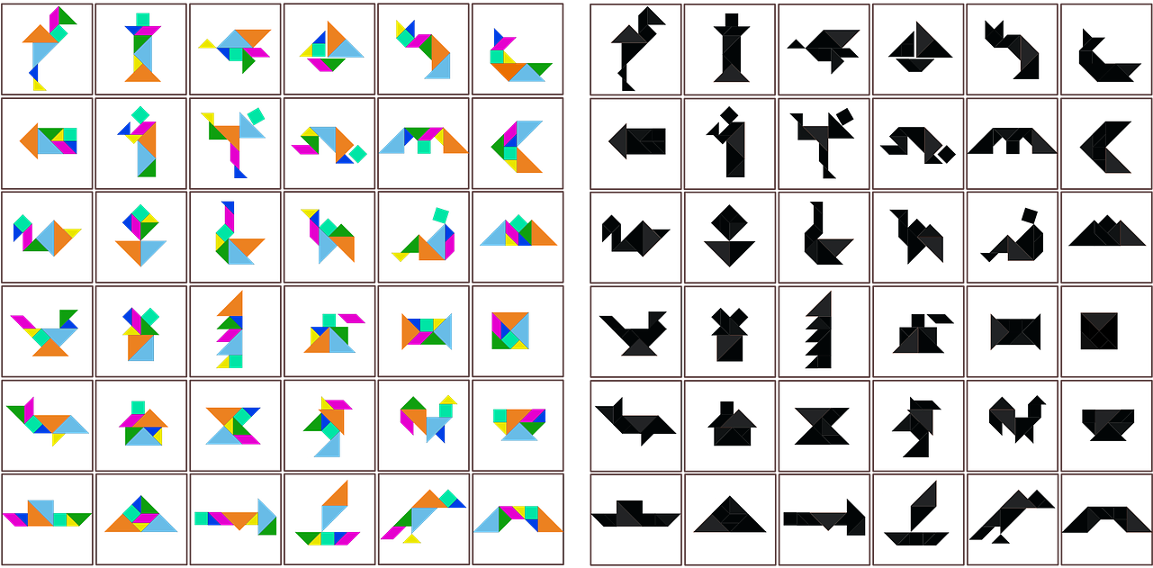 Figuras Tangram Y Soluciones Clipart (1280x640), Png Download