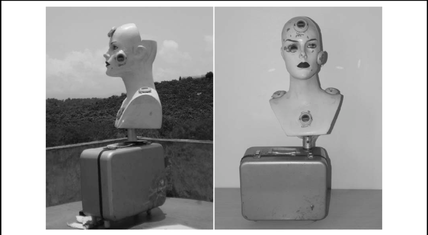 Rotating Manikin With The Uvr Sensor In The Right Orbit - Monochrome Clipart (850x467), Png Download