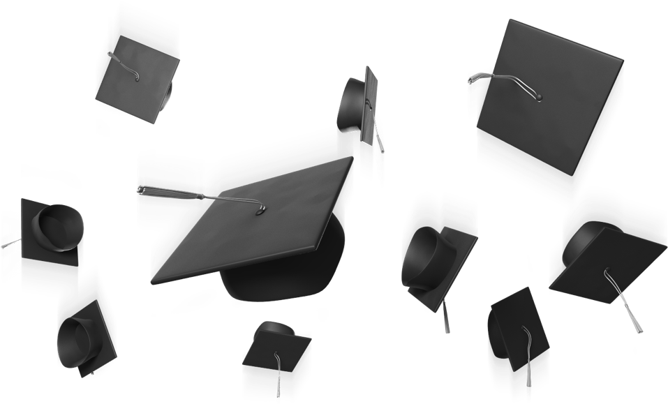 Grad Hat Toss - Mortarboard Clipart (1041x586), Png Download