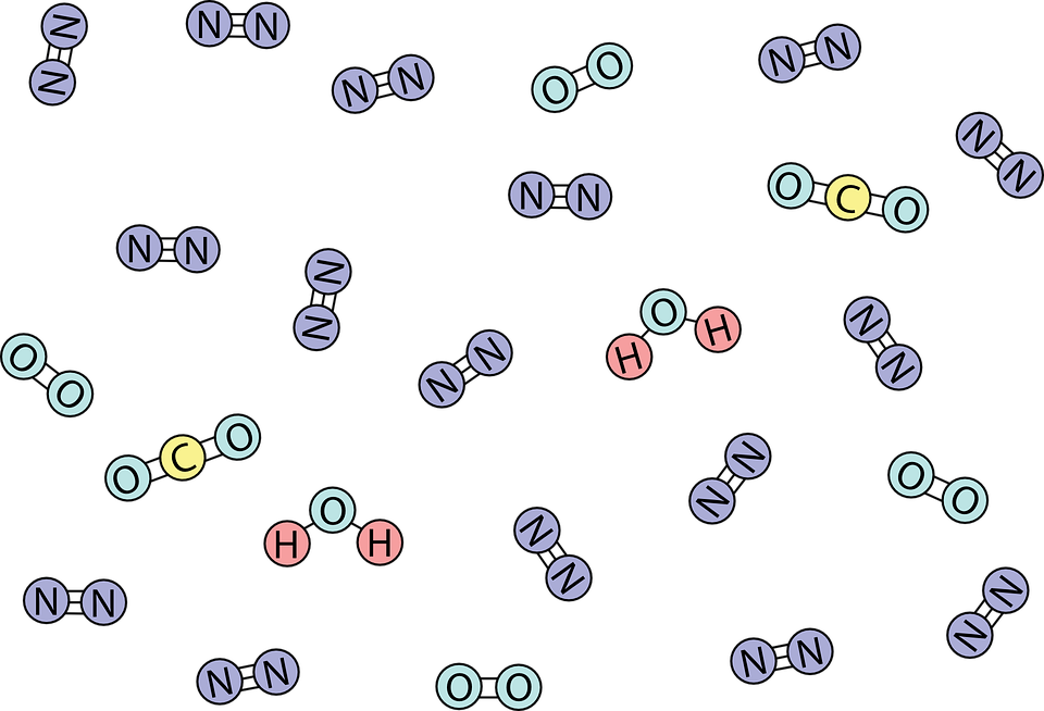 Moleculas En La Atmosfera Clipart (960x654), Png Download