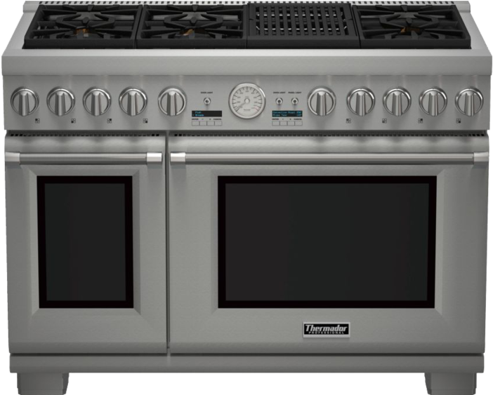 Thermador 48-inch Pro Grand Commercial Depth All Gas - Thermador Range Clipart (1000x562), Png Download