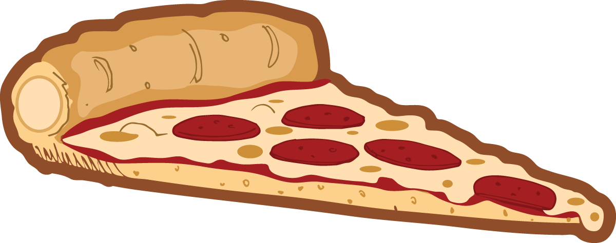 Fraction Clipart Pizza Crust - Stuffed Crust Pizza Clip Art - Png Download (1200x474), Png Download