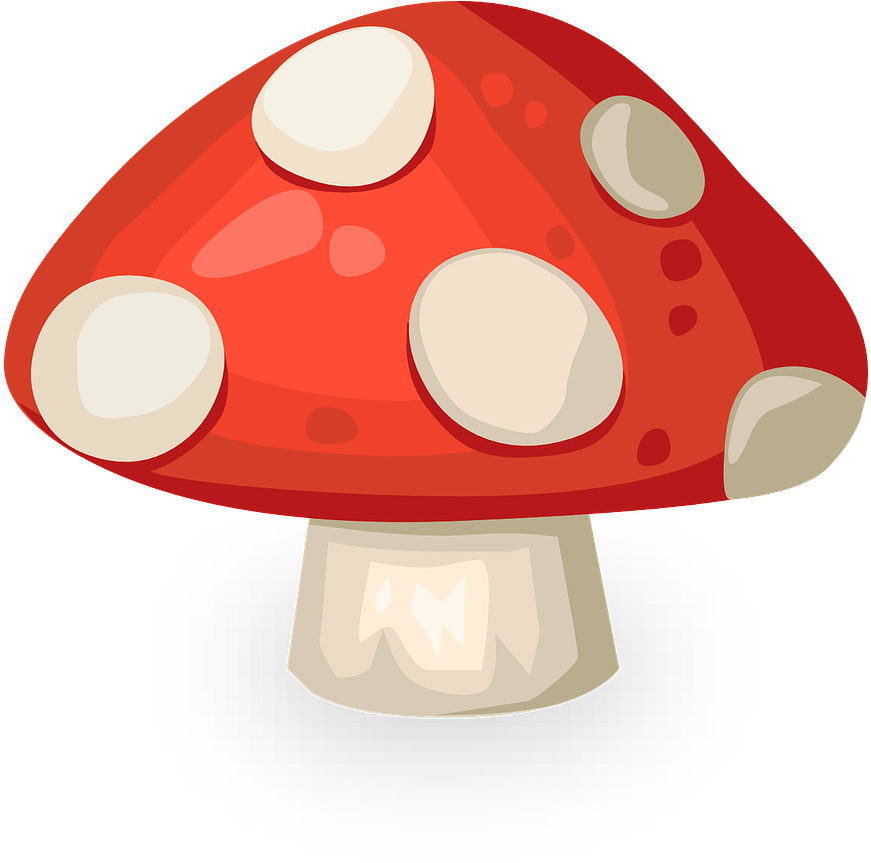 Mushroom,red,white,polka Dots,organic,fly Agaric,toadstool, - Png Clipart Mushroom Png Transparent Png (1280x1169), Png Download