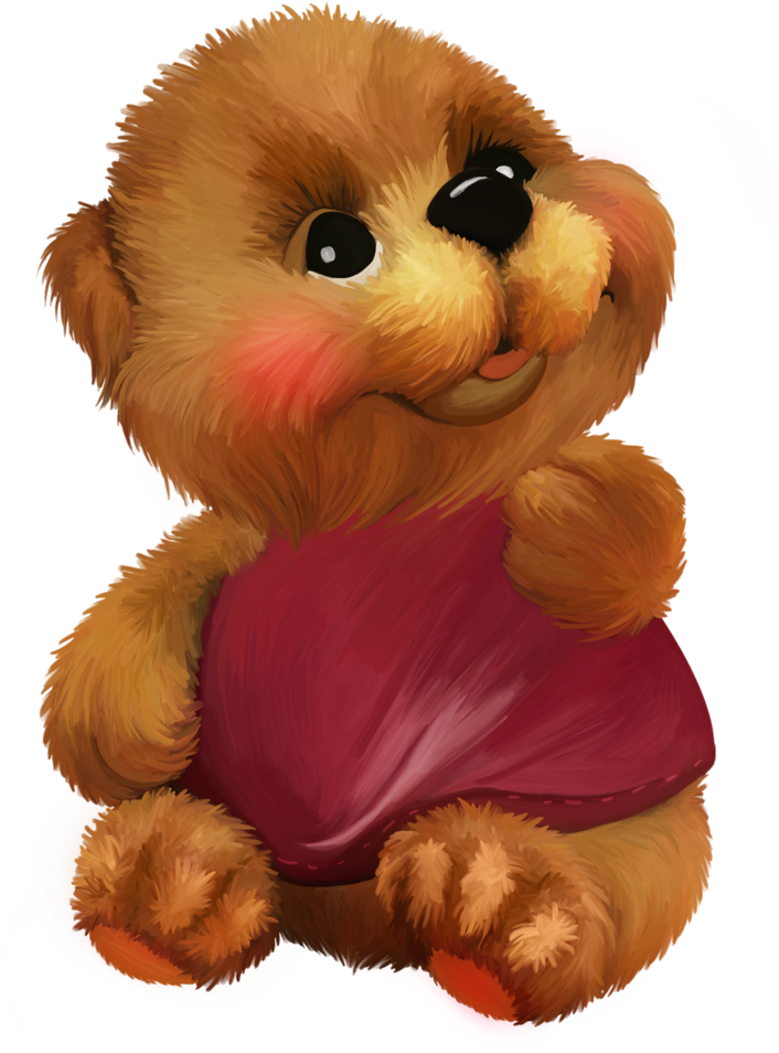 Tubes Ursinhos - Teddy Bear Cute Cartoon Clipart (735x1024), Png Download