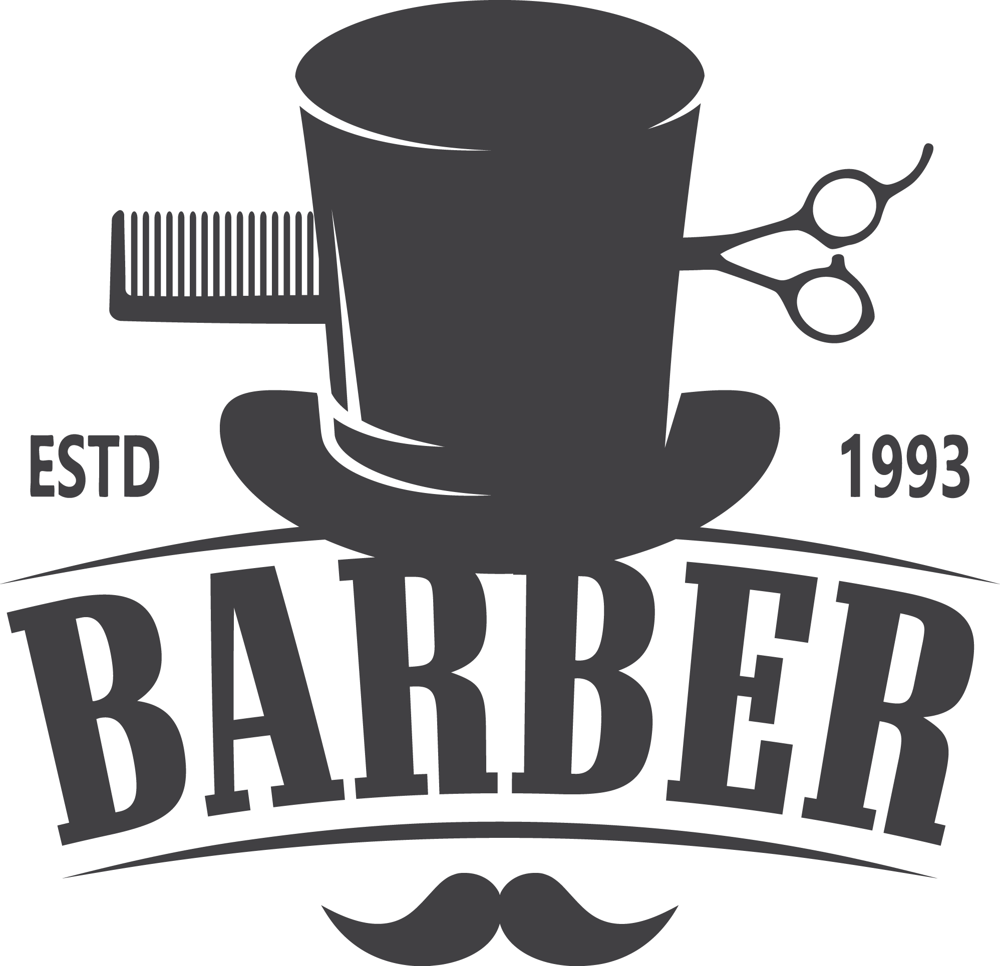 Shop Hairstyle Hairdresser Vector Barber Logo Comb - Coffee Cup Clipart (1997x1930), Png Download