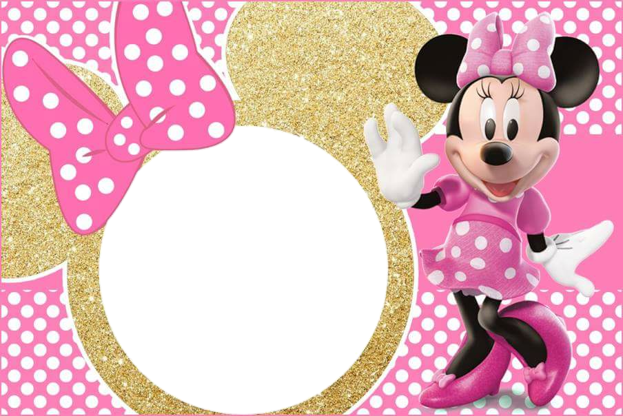 #minnie #mouse #micky #pink #gold - Minnie Mouse Birthday Background Clipart (904x604), Png Download