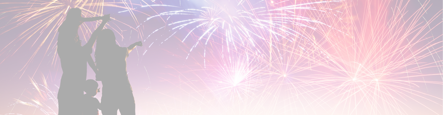 Cropped 4th Of July Family 2 - Fireworks Clipart (1500x391), Png Download