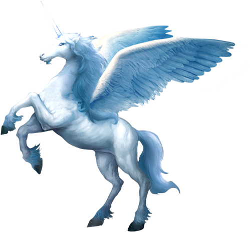 Flying Horse Transparent Image - Unicorns Πηγασοσ Μονοκεροσ Μπλε Clipart (790x528), Png Download