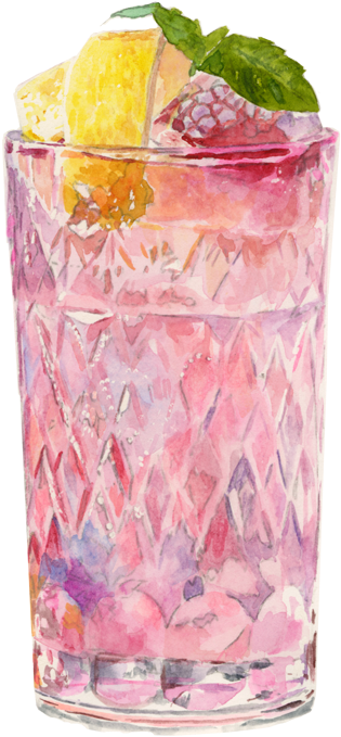 Image Download Cocktail Drawing Bramble - Cocktail Illustration Bramble Clipart (506x800), Png Download