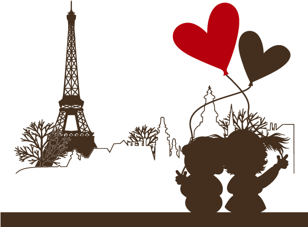 Vinilos Decorativos París Romántico - Love Eiffel Tower Silhouette Clipart (650x650), Png Download