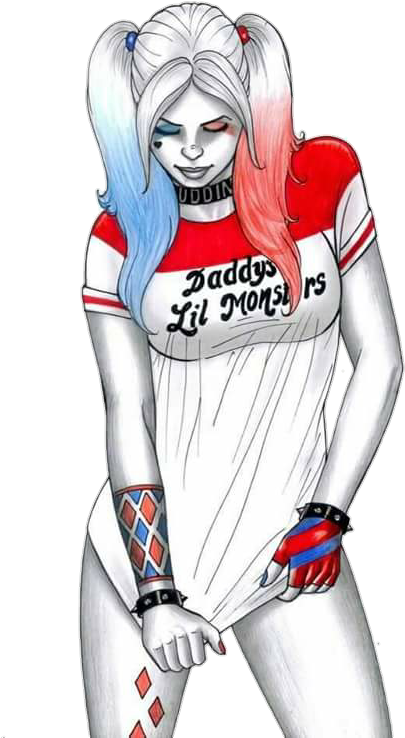 ##harley #harleyquinn #margotrobbie #jaredleto #joker - Hot Harley Quinn Drawing Clipart (552x779), Png Download