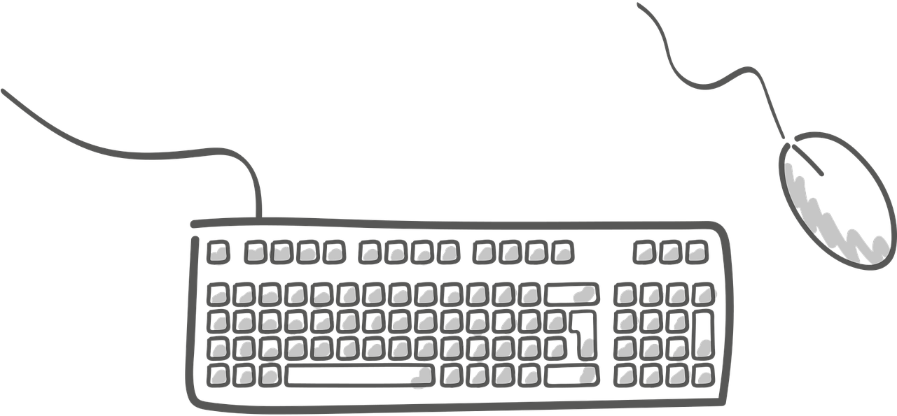 Keyboard Clip Art , Png Download - Keyboard And Mouse Png Clipart Transparent Png (1281x595), Png Download