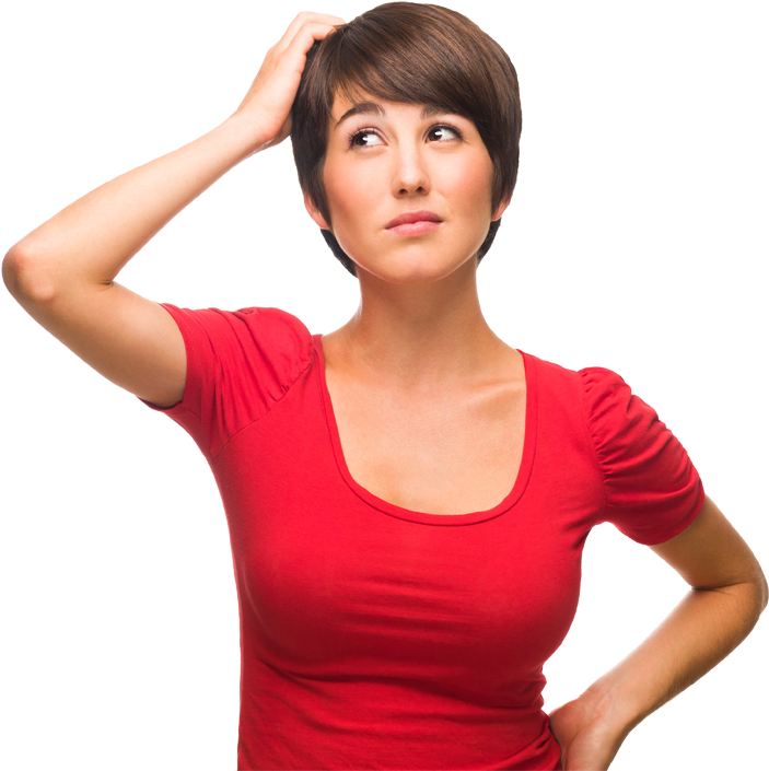 Frequently Asked Questions Woman Scratching Her Head Clipart Large Size Png Image Pikpng