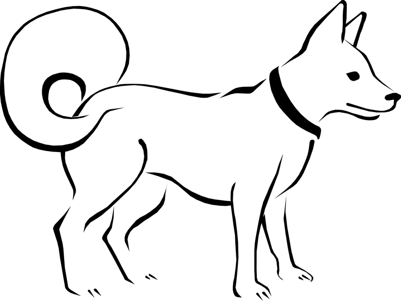Dog Clipart Black And White - Dog Clip Art Black And White - Png Download (806x604), Png Download