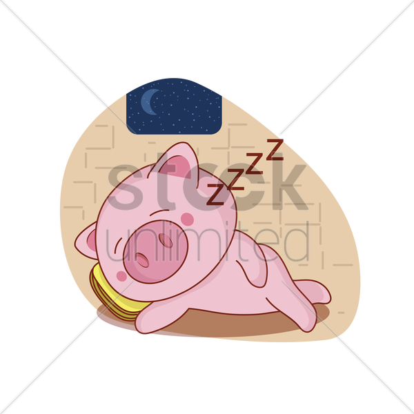 Pig Sleep Cartoon Clipart Pig Cartoon Clip Art - Pig Sleeping In Bed Cartoon - Png Download (600x600), Png Download