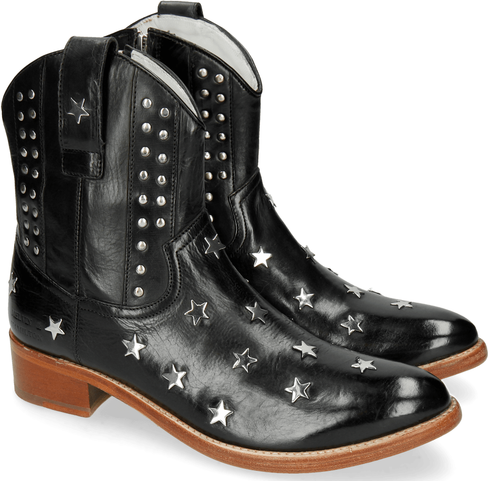 Ankle Boots Blanca 4 Vegas Black Washing Star Rivets - Work Boots Clipart (1024x1024), Png Download