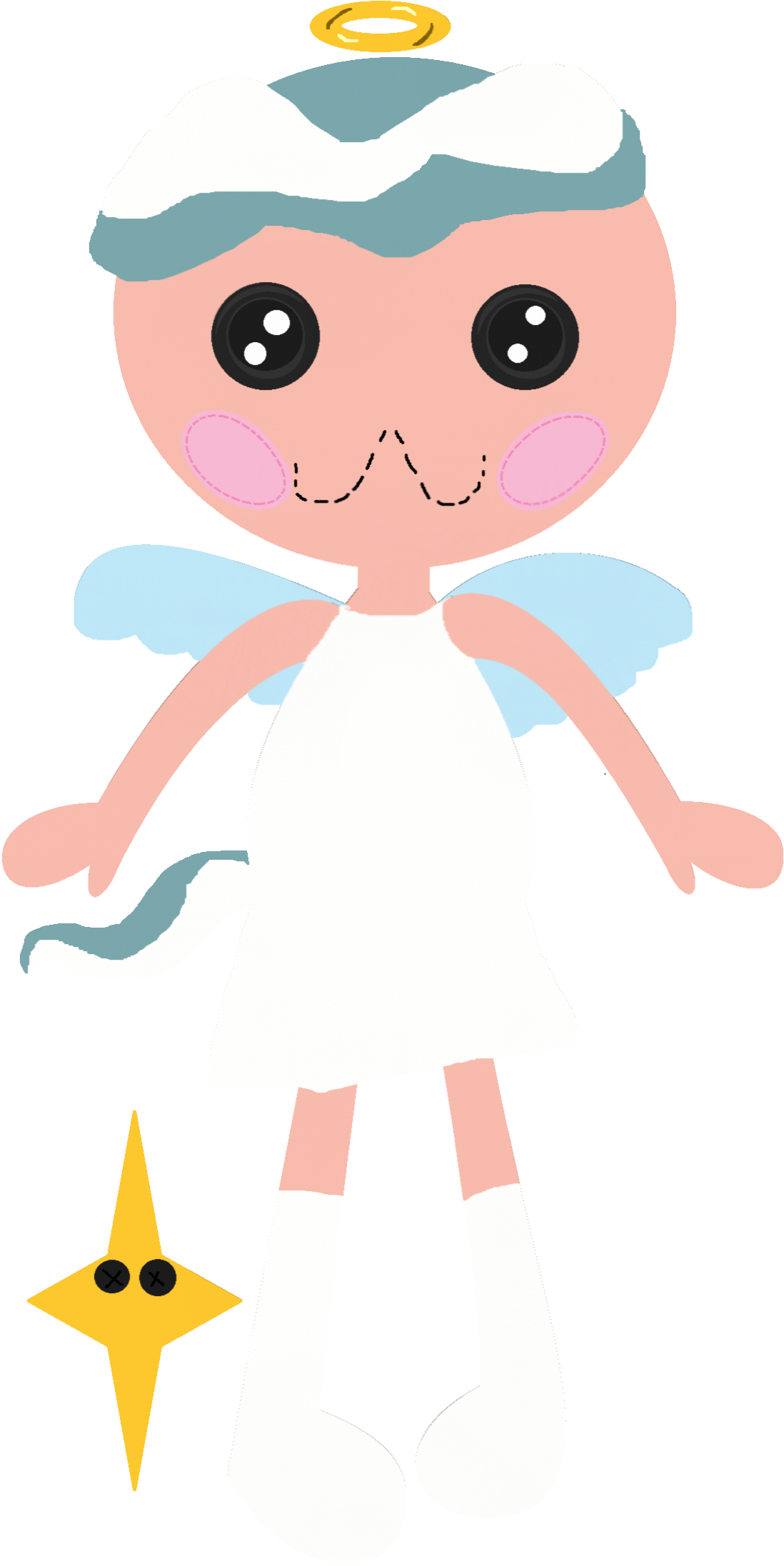 The Angel Cat Is Lalaloopsy Land's Very Best In Heaven - Cartoon Clipart (1098x2193), Png Download