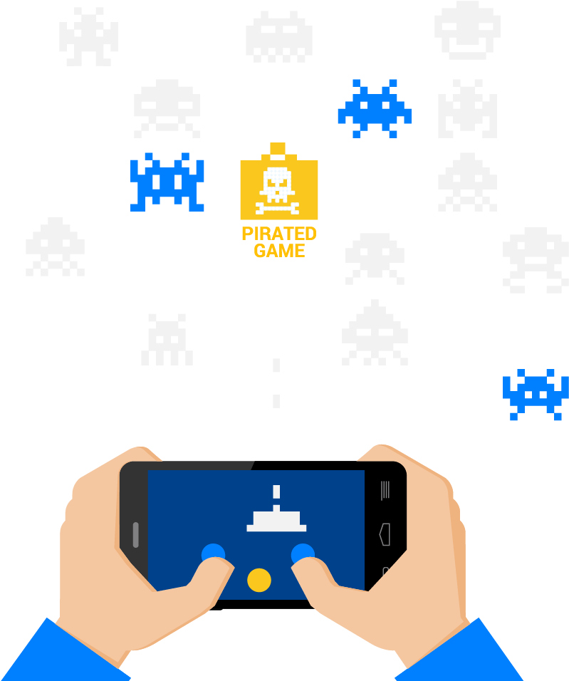 Fake Game Apps And Pirated Video Games - Space Invaders Svg Clipart (833x969), Png Download