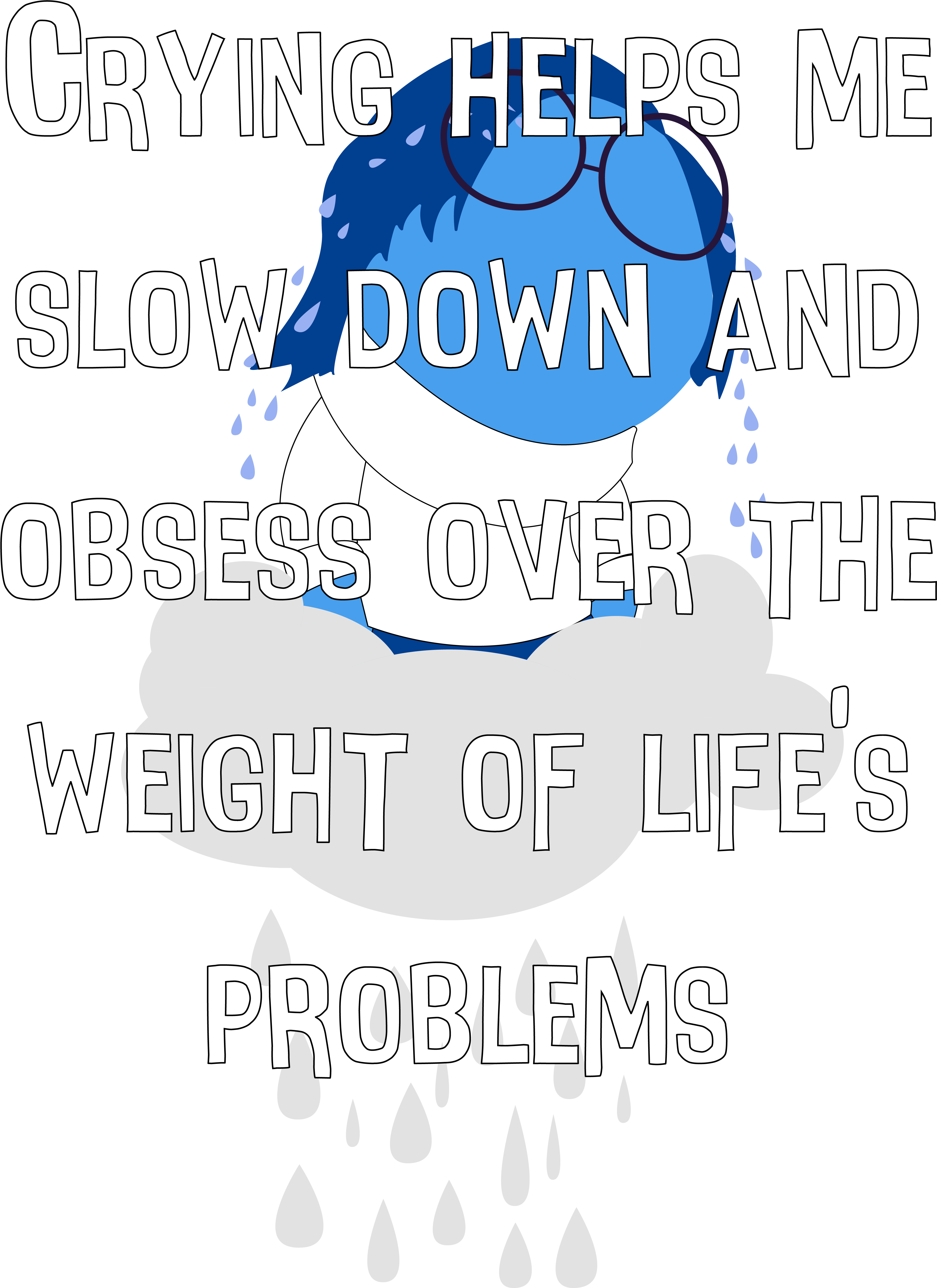 Minimalist Quote Poster Of Sadness On A Cloud - Graphic Design Clipart (4621x6156), Png Download
