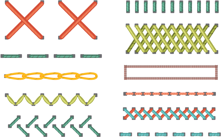 Possui Os Principais Pontos Úteis E Versáteis Para - Pontos De Costura Manual Clipart (1000x1000), Png Download