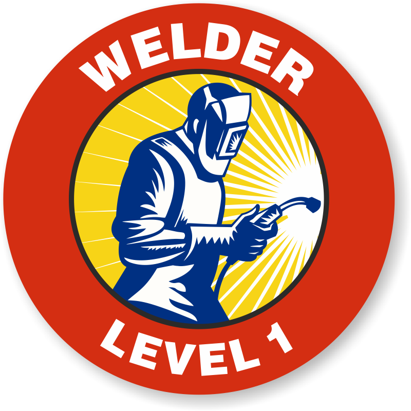 Welder Level 1 Hard Hat Decals - Welding Shop Visiting Card Clipart (800x800), Png Download