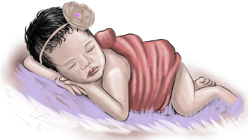 Cartoonized Baby Bebê Menina Sleeping - Sleep Clipart (360x240), Png Download