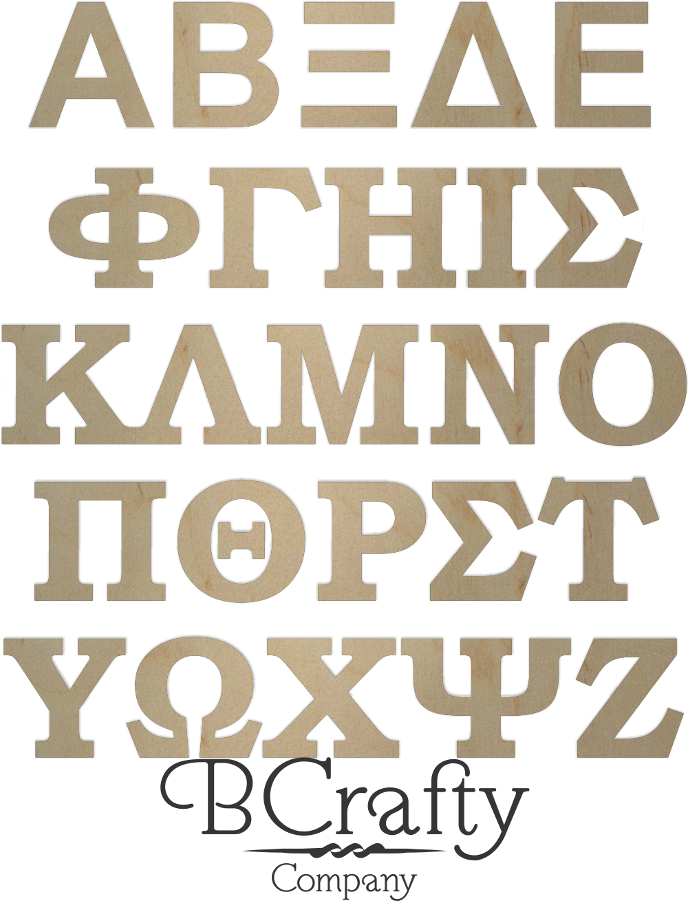 Wooden Greek Letters Bookman Old Style Bold Bcrafty - Eat Tokyo Clipart (1000x1309), Png Download