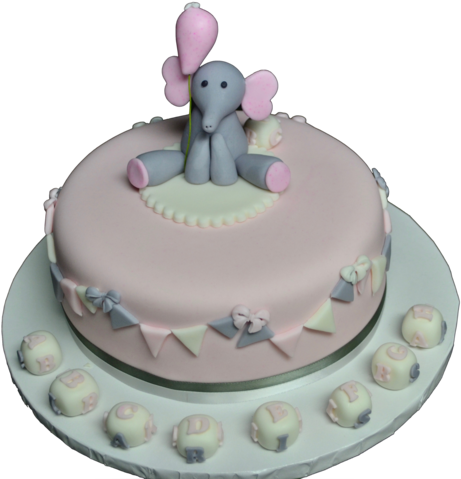 Carrot Baby Shower Cake, It's A Girl, With Grey And - Birthday Cake Clipart (600x515), Png Download