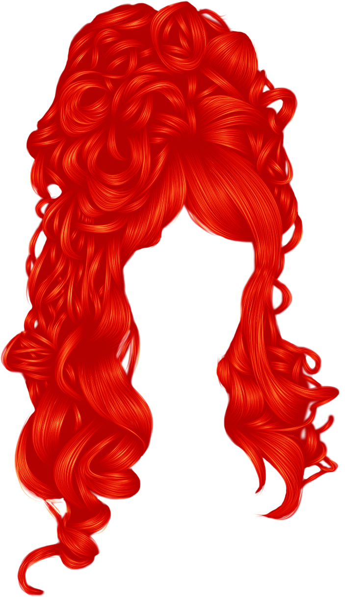 Red Wig Png - Red Hair Transparent Background Clipart (694x1152), Png Download