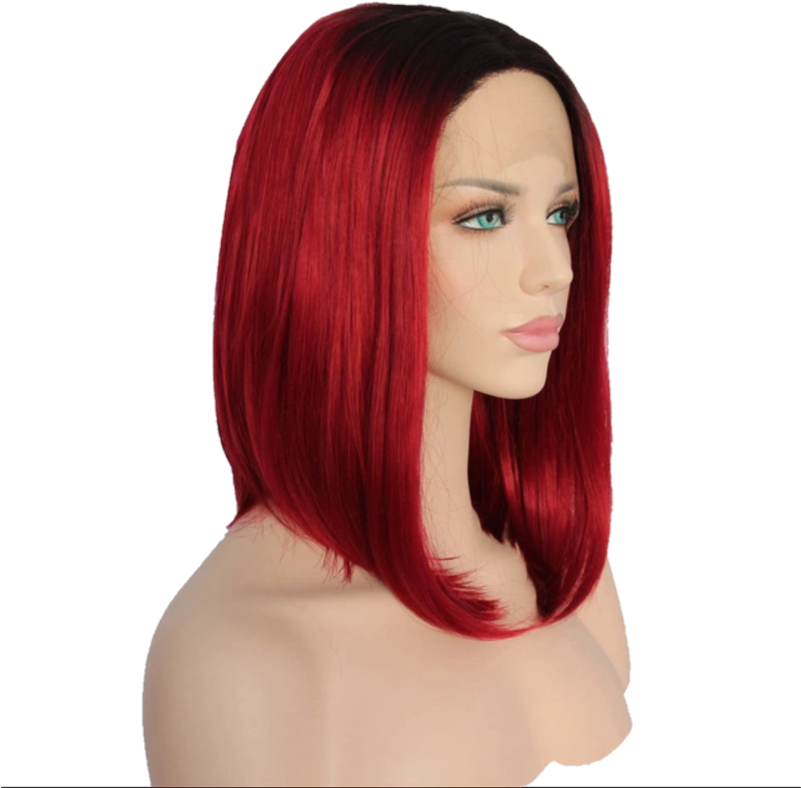 Buy Ombre Red Lace Front Wig - Wig Clipart (801x788), Png Download